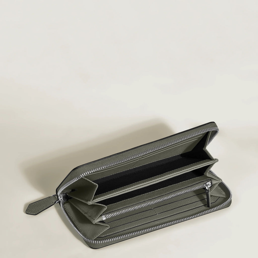 Montblanc Sartorial 12-Compartment Zip-Around Wallet Medium Grey 199371