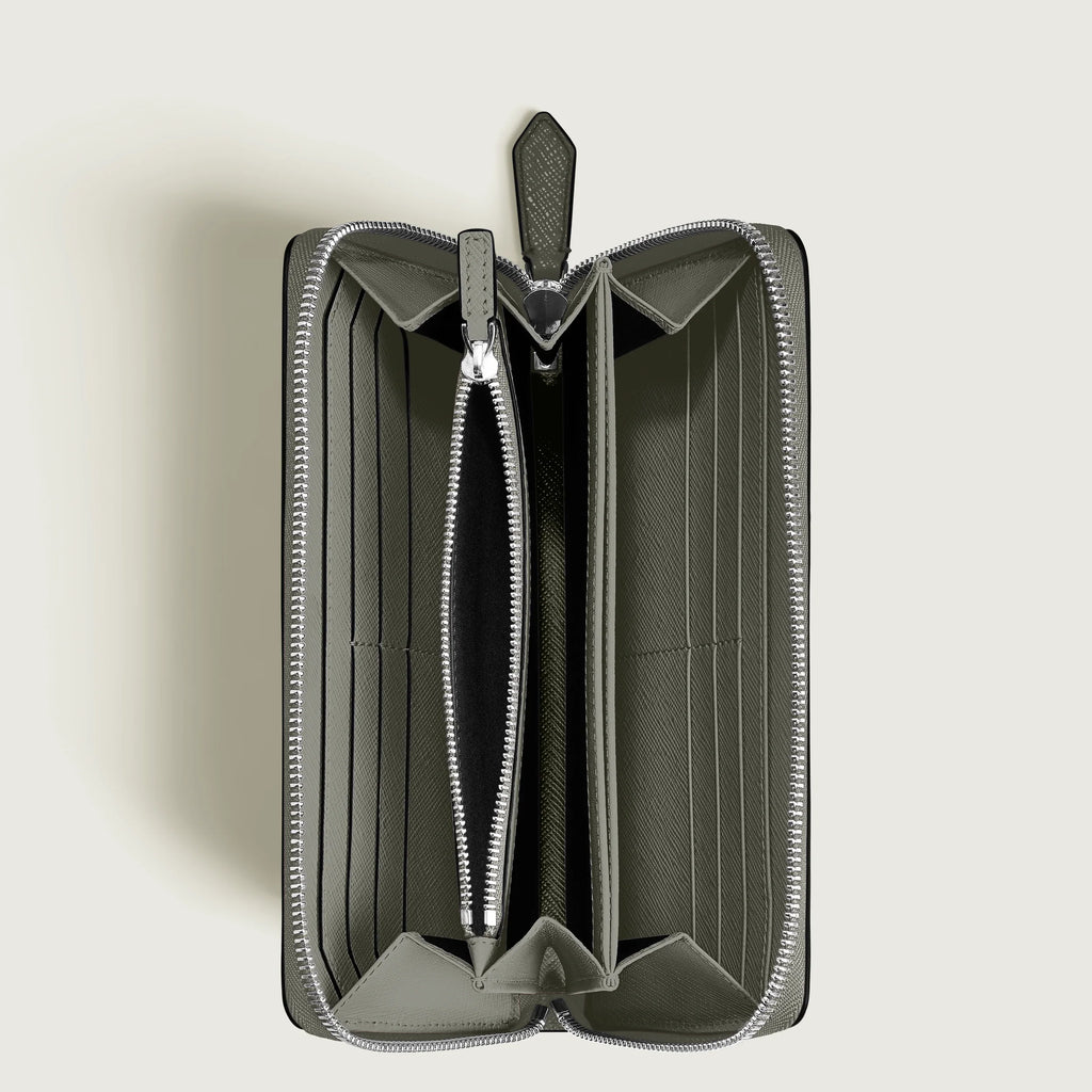 Montblanc Sartorial 12-Compartment Zip-Around Wallet Medium Grey 199371