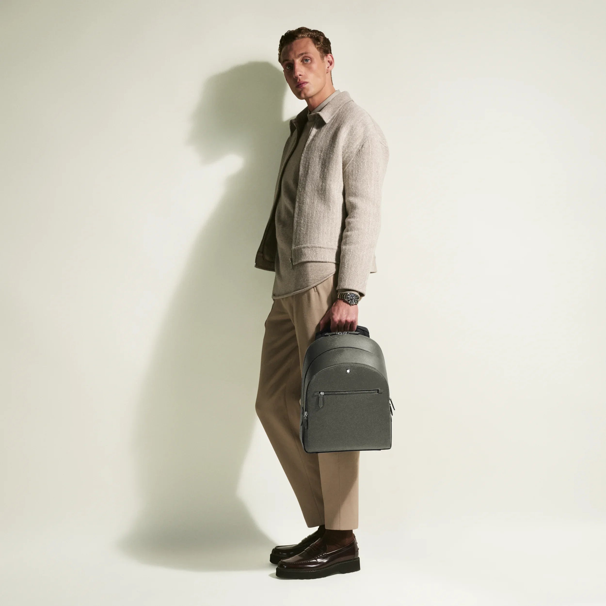 Montblanc Sartorial medium backpack with 3 compartments medium grey 199360