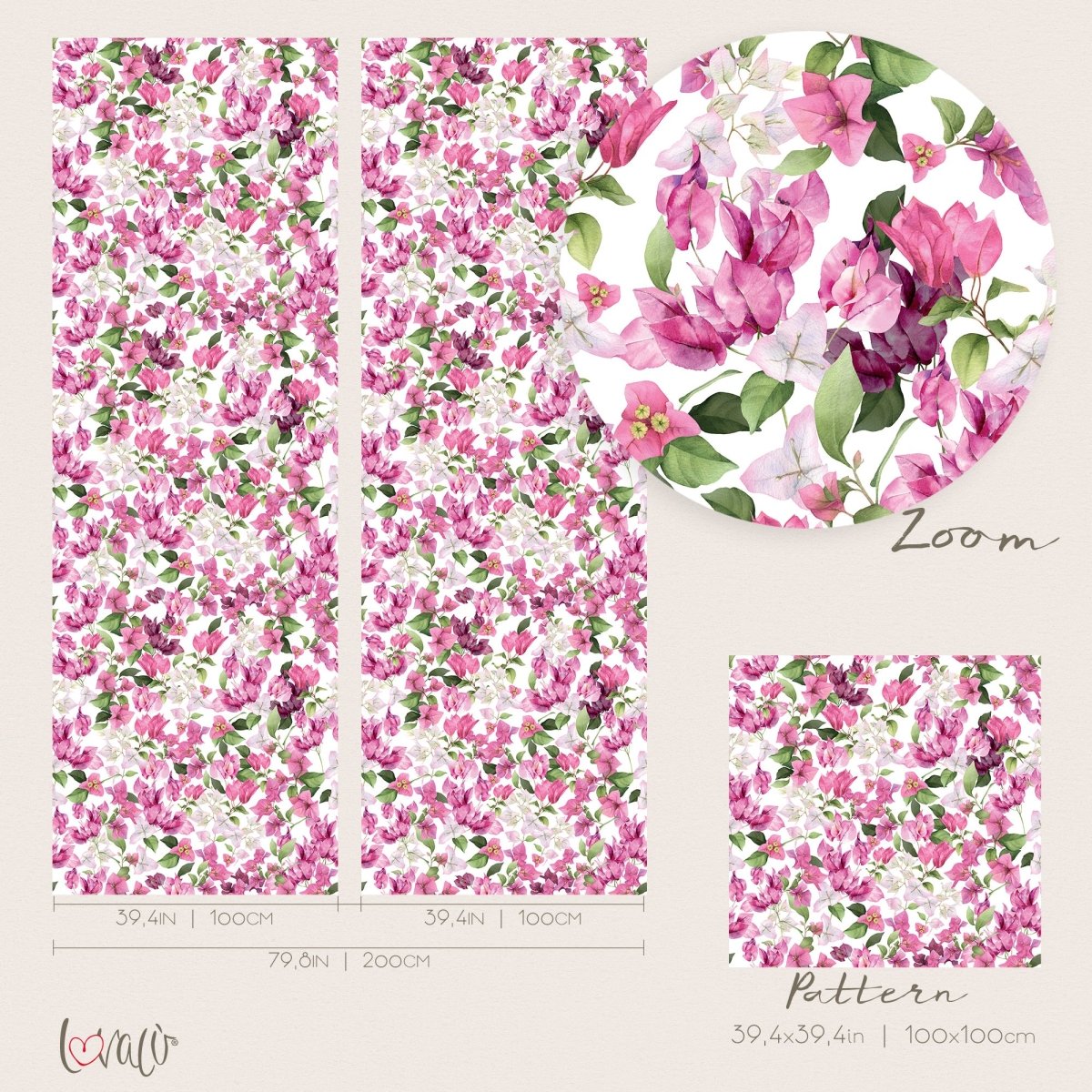 Wallpaper - Botanical bougainvillea PANAREA Lovalù