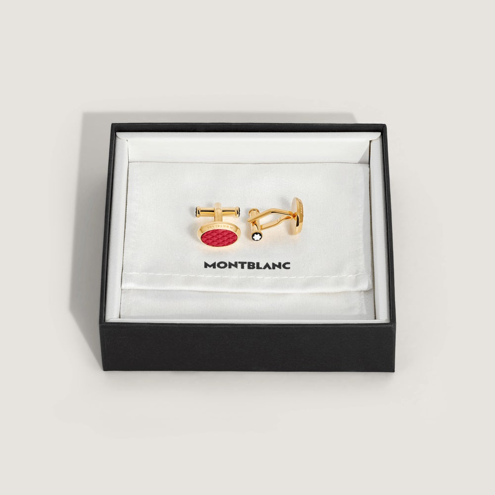 Montblanc Meisterstück oval cufflinks steel yellow gold PVD finish 134469