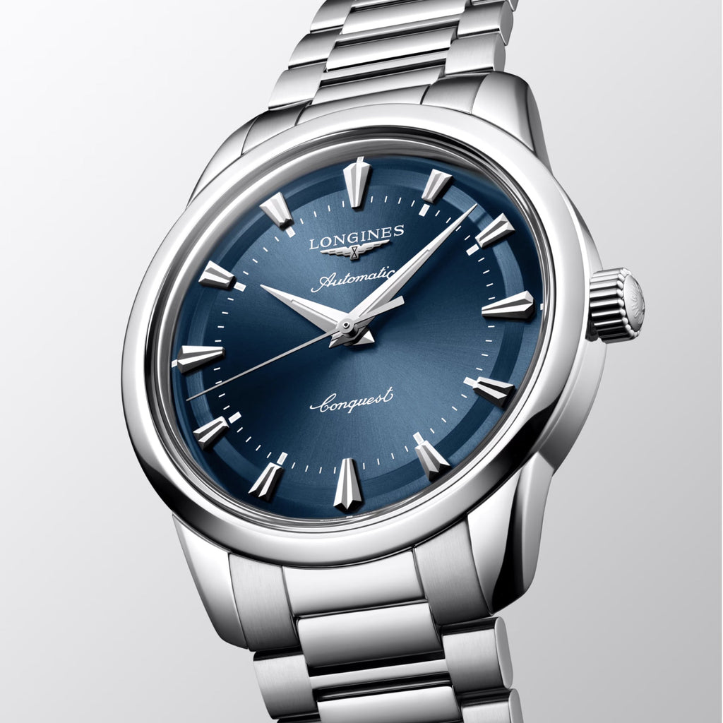 Longines Heritage 40mm Blue Steel Automatic Watch L1.650.4.92.6