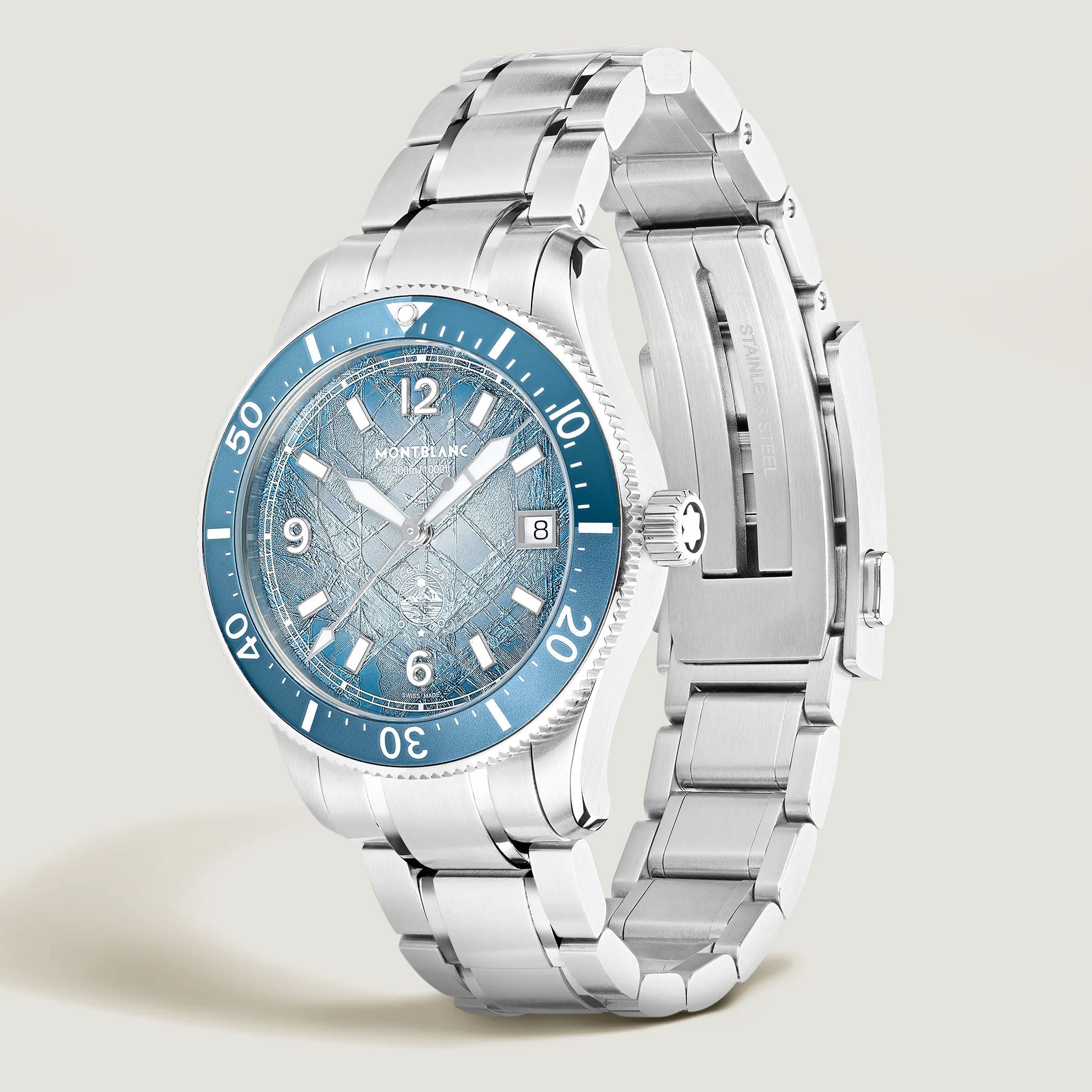 Montblanc Iced Sea Automatic Date 0 Oxygen 38mm light blue automatic steel 134022