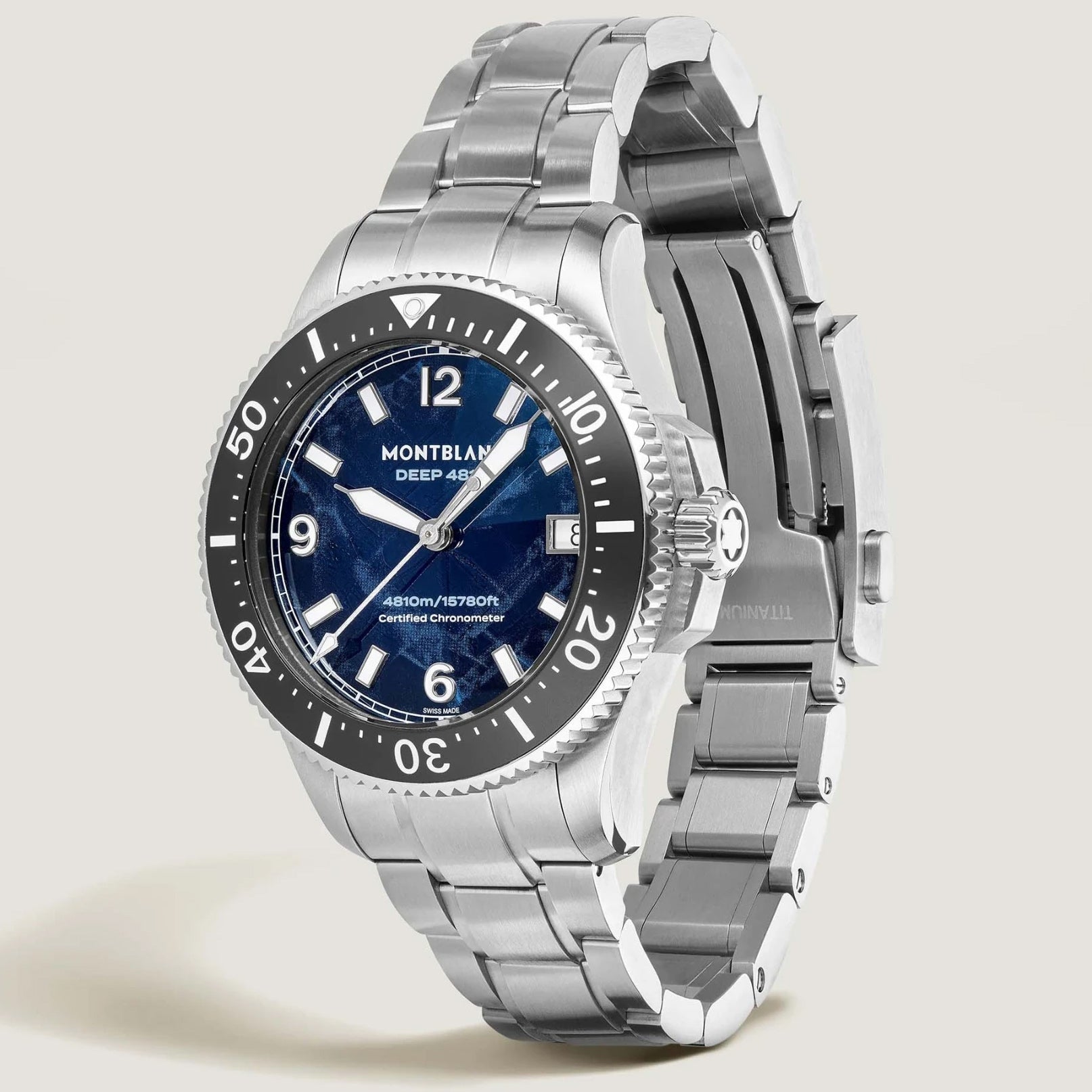 Montblanc Iced Sea 0 Oxygen Deep 4810 43mm blue automatic titanium watch 135634