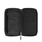 Montblanc Sartorial blue tweed 12-compartment zipped medium wallet 220362
