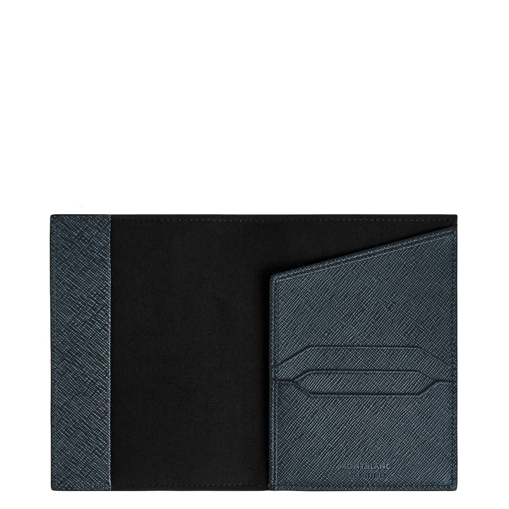 Montblanc Sartorial tweed blue passport holder 220433
