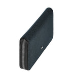 Montblanc Sartorial blue tweed 12-compartment zipped medium wallet 220362
