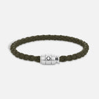 Montblanc Meisterstück Kaki Leather and Steel 3-Ring Bracelet Size S 13600360