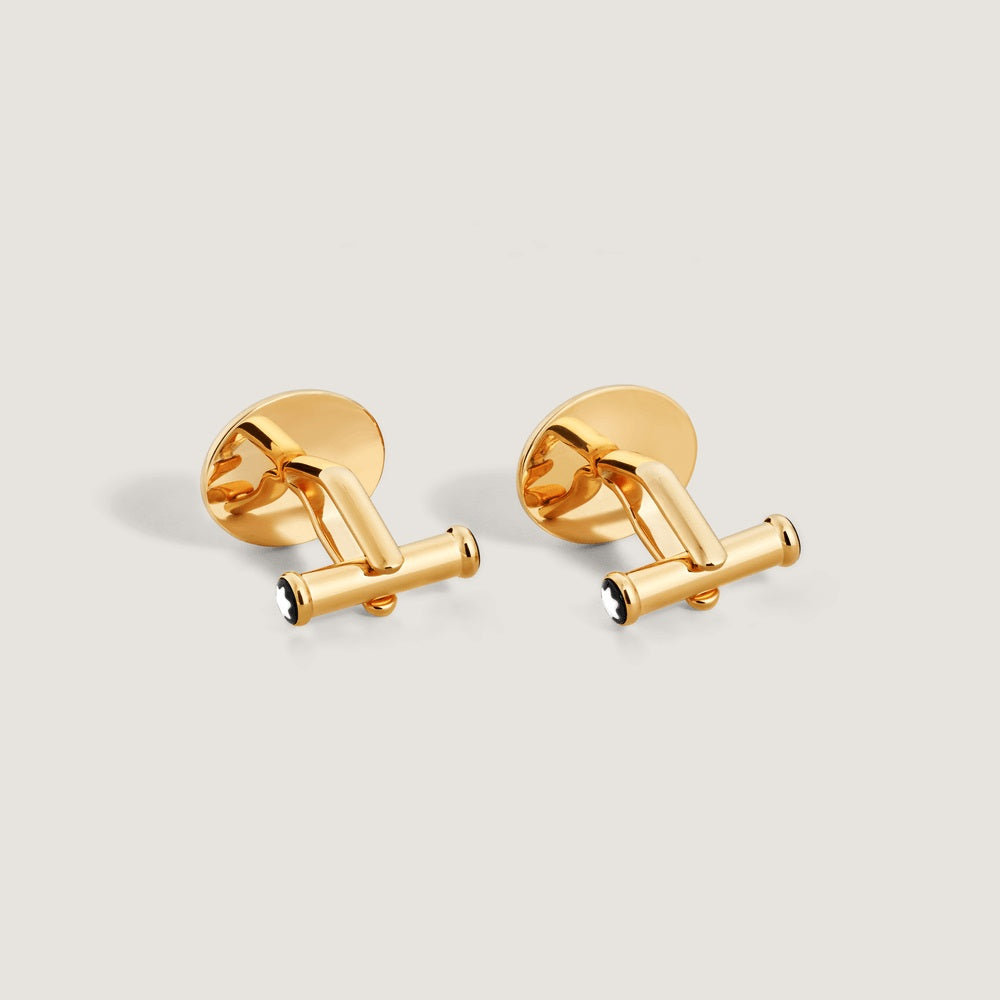 Montblanc Meisterstück oval cufflinks steel yellow gold PVD finish 134469