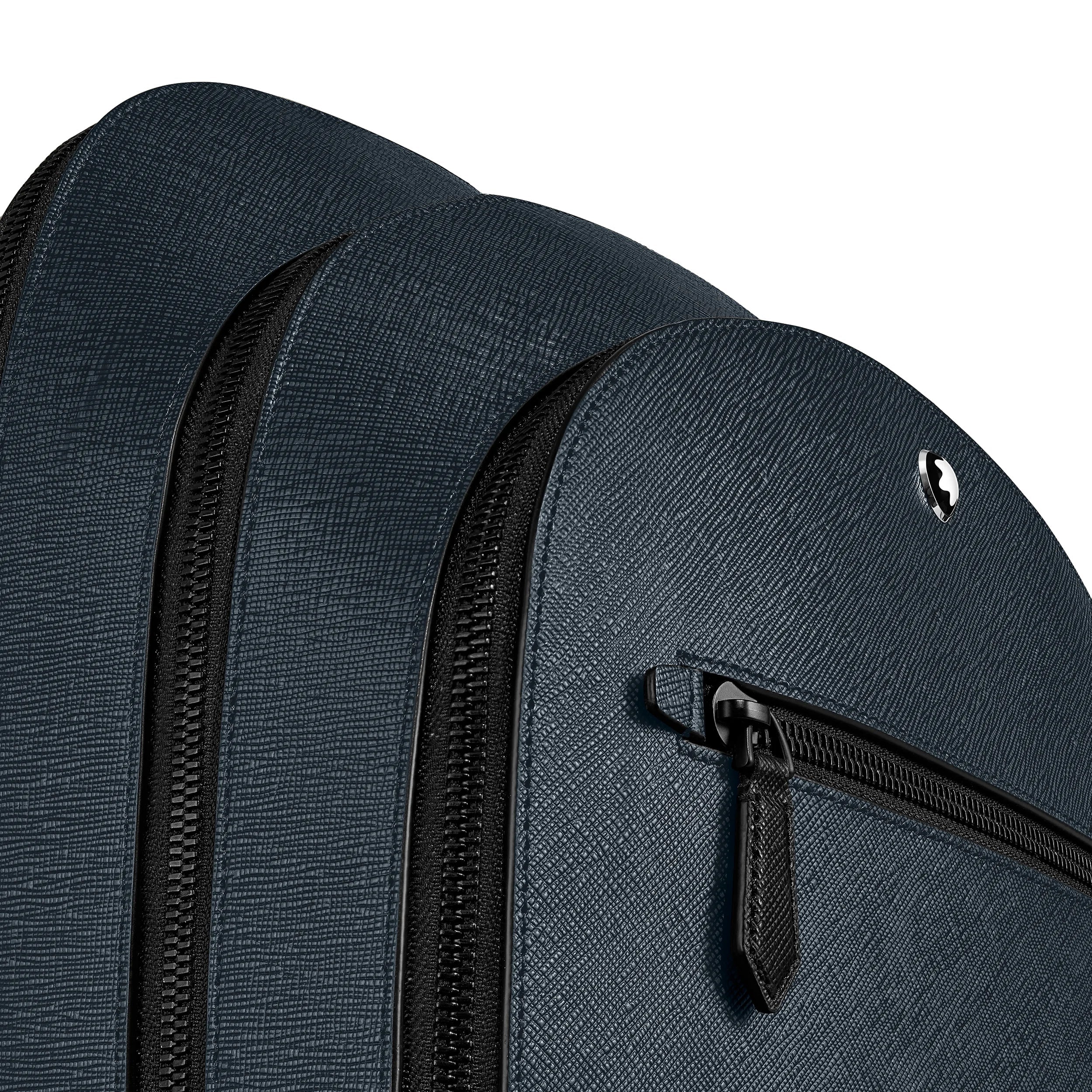 Montblanc Sartorial blue tweed medium 3-compartment backpack 220335