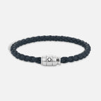 Montblanc Meisterstück Aviation Blue Leather and 3-Ring Steel Bracelet Size S 13601260