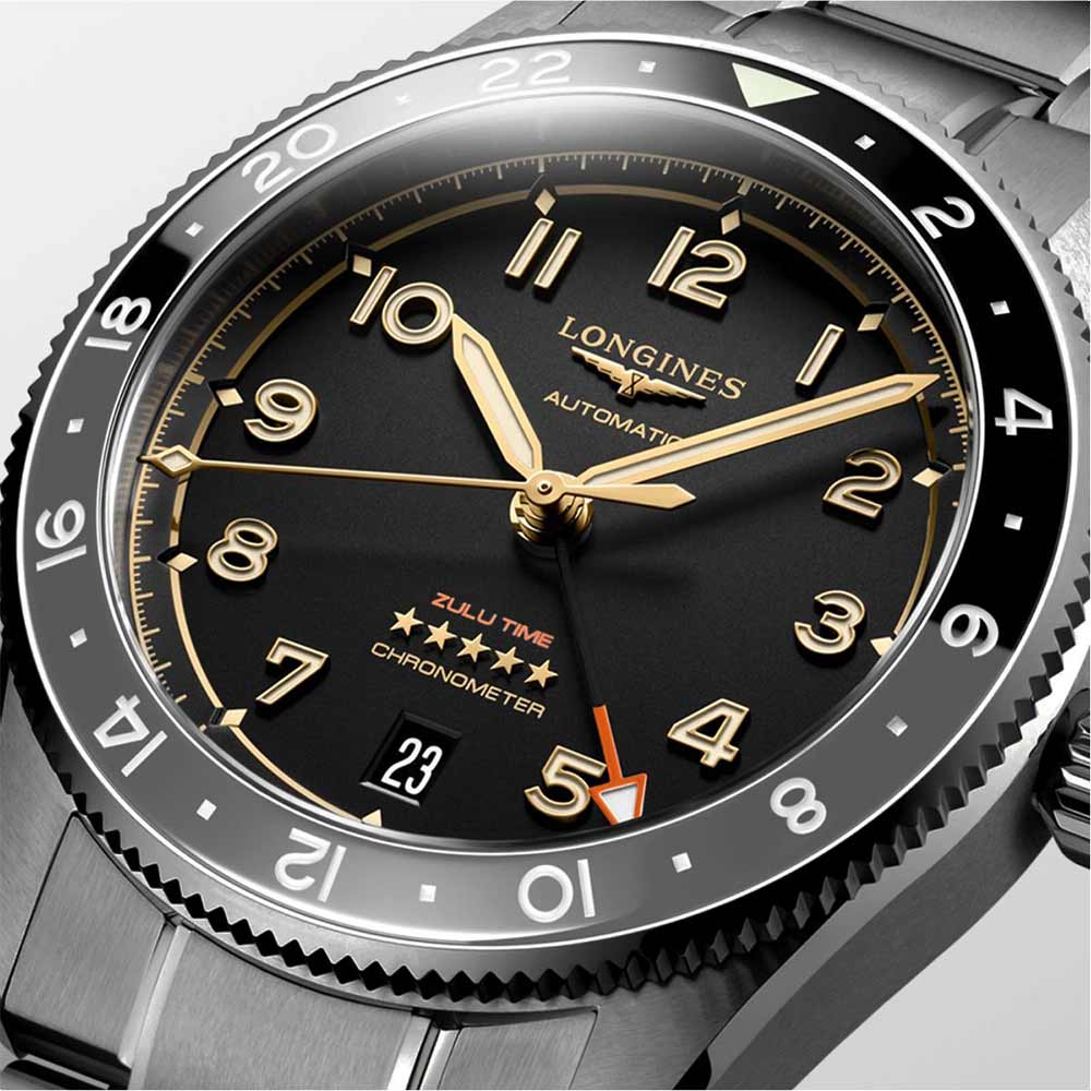 Longines orologio Spirit Zulu Time 39mm antracite automatico titanio L3.802.1.53.6