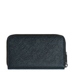 Montblanc Sartorial blue tweed 12-compartment zipped medium wallet 220362