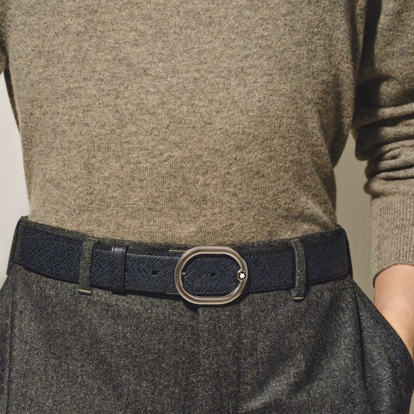 Montblanc Reversible Tweed blue / black belt 220965