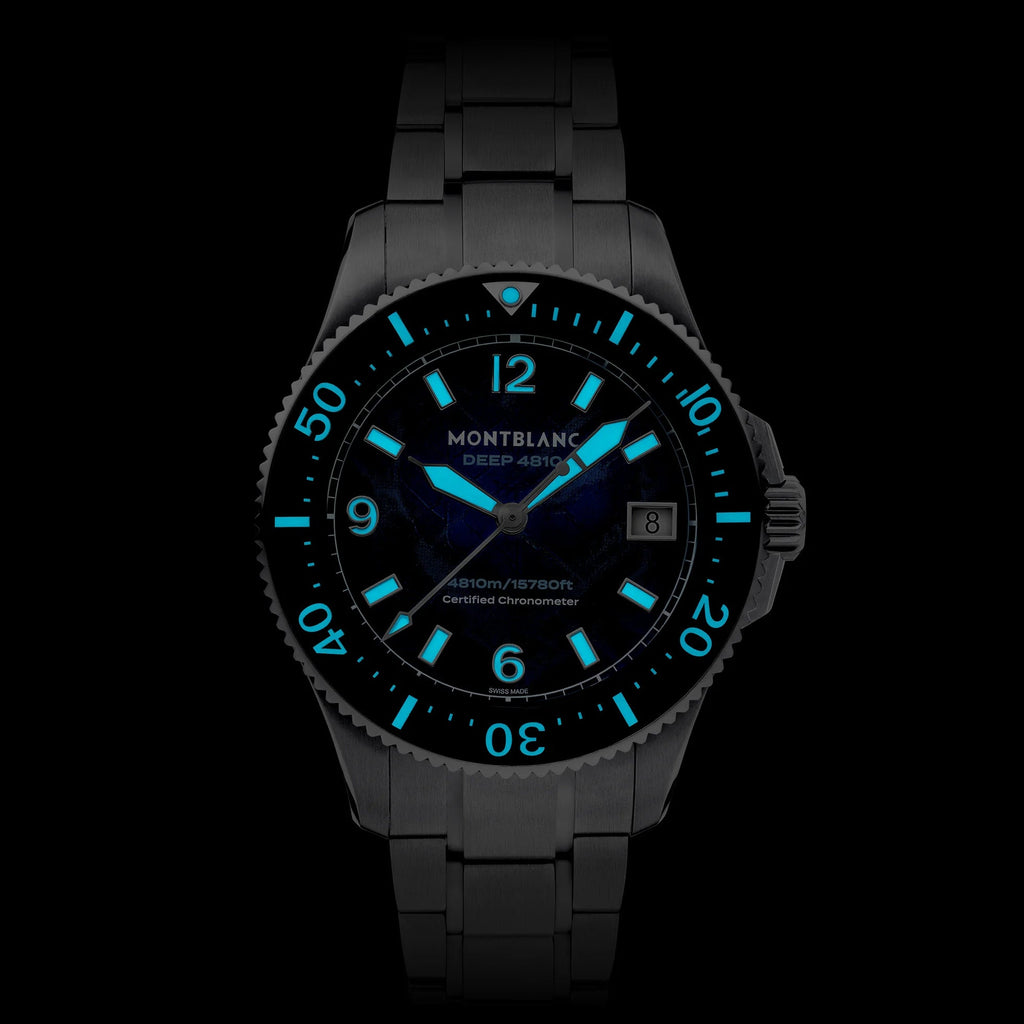 Montblanc Iced Sea 0 Oxygen Deep 4810 43mm blue automatic titanium watch 135634