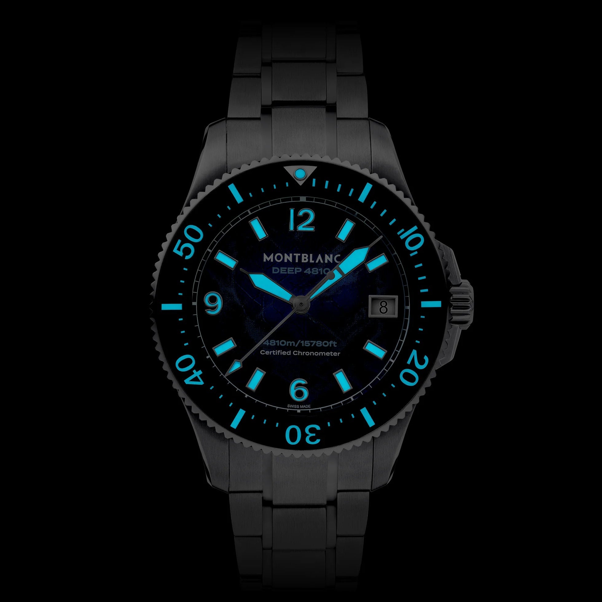 Montblanc Iced Sea 0 Oxygen Deep 4810 43mm blue automatic titanium watch 135634