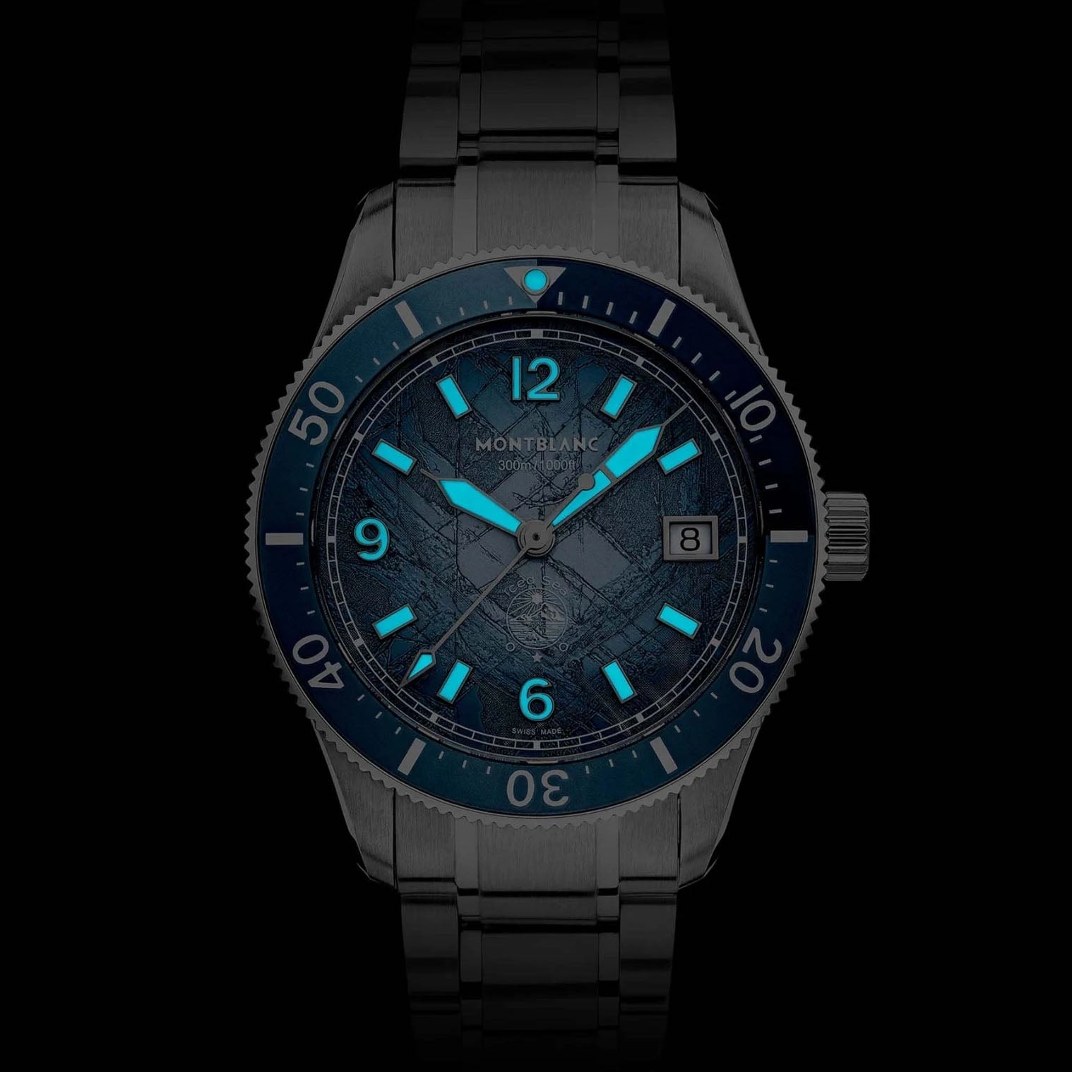 Montblanc Iced Sea Automatic Date 0 Oxygen 38mm light blue automatic steel 134022