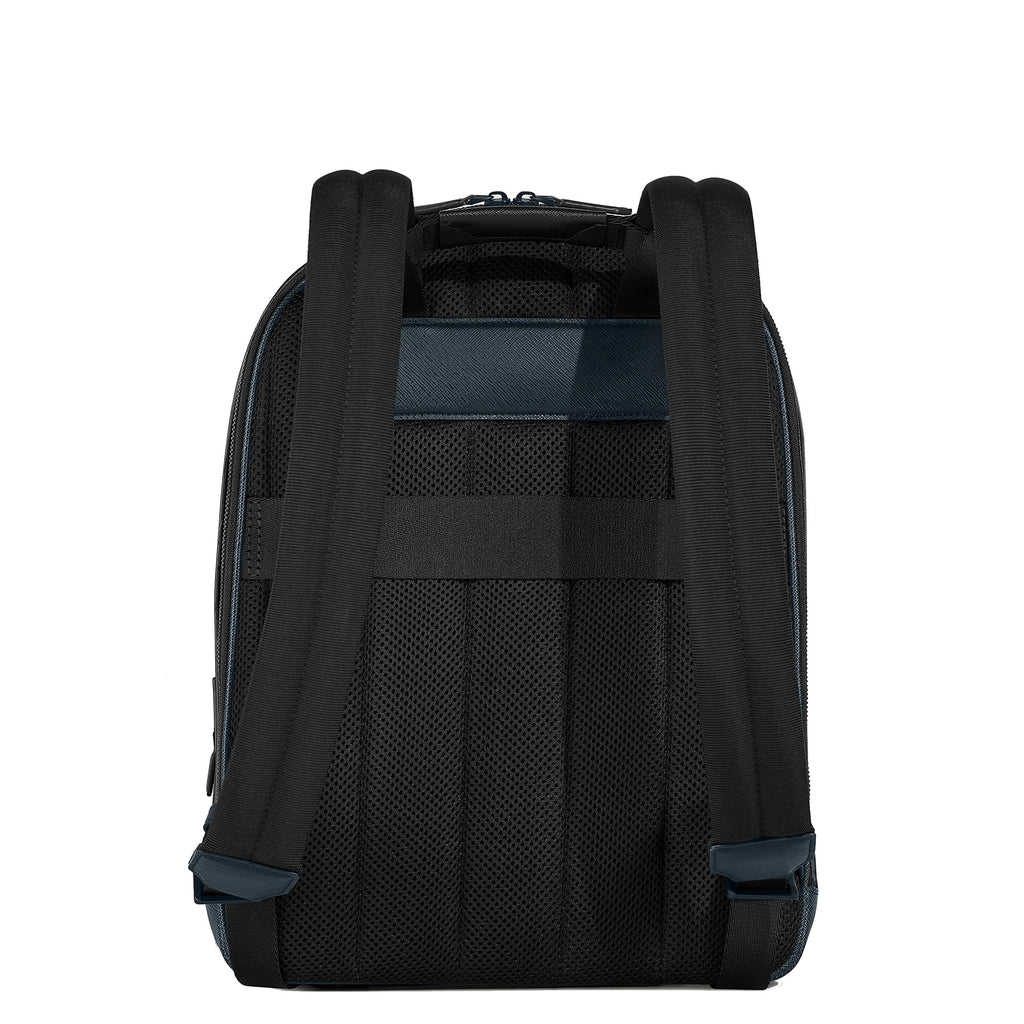 Montblanc Sartorial blue tweed medium 3-compartment backpack 220335