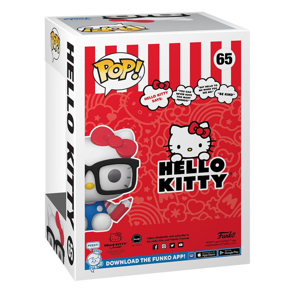 Funko Pop! Sanrio Hello Kitty - (65) Hello Kitty Nerd W/ Glasses Figure Hk 9Cm